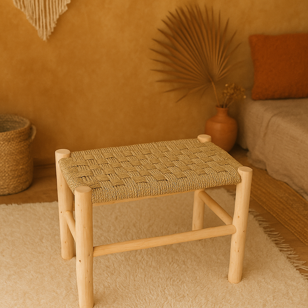 Moroccan Bench in Solid Wood 60cm - Image 2
