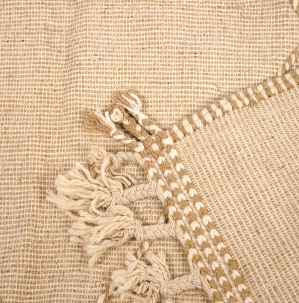 Zanafi Rug 3x2m Beige With Small Fringes