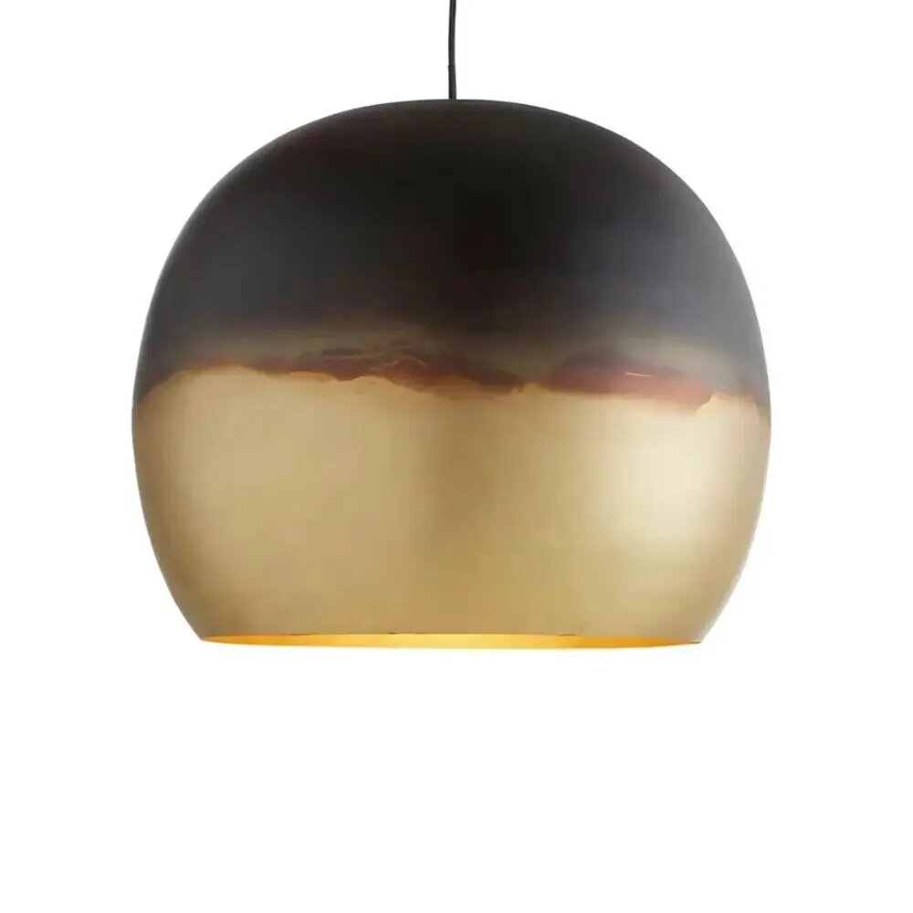 Brass globe pendant light with two-tone black and gold finish, spherical modern Moroccan design Brass globe pendant light with two-tone black and gold finish, spherical modern Moroccan design