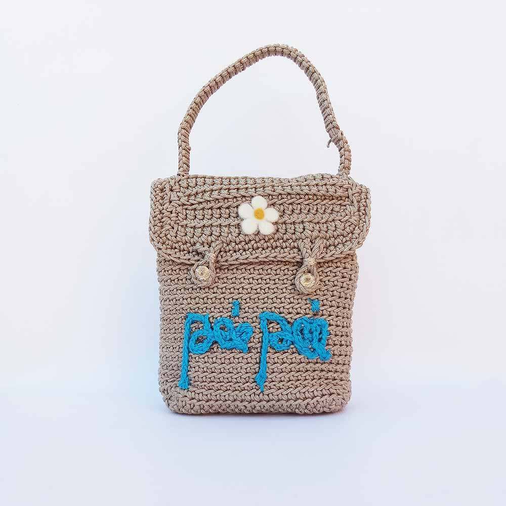 Hand Embroidered Small Crochet Bag