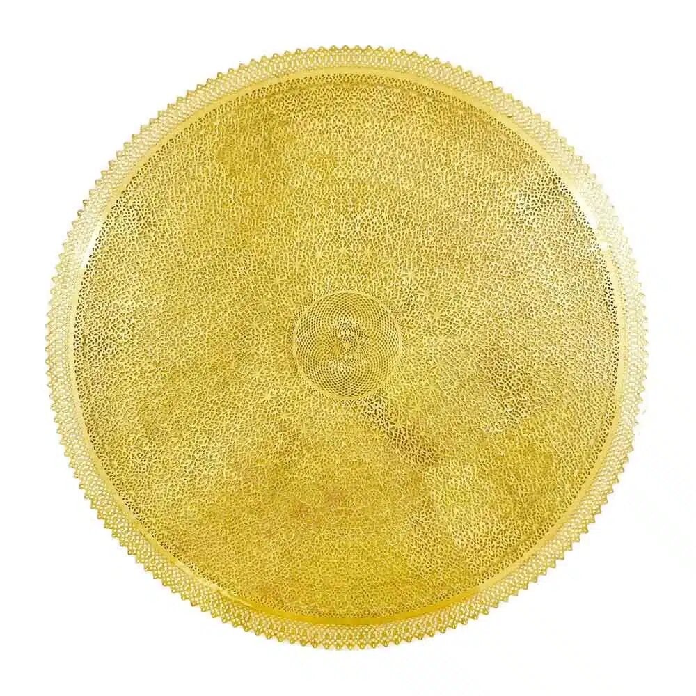 Hand engraved round brass lamp with LED lighting - 31 to 45 inch wall sconce Moroccan style