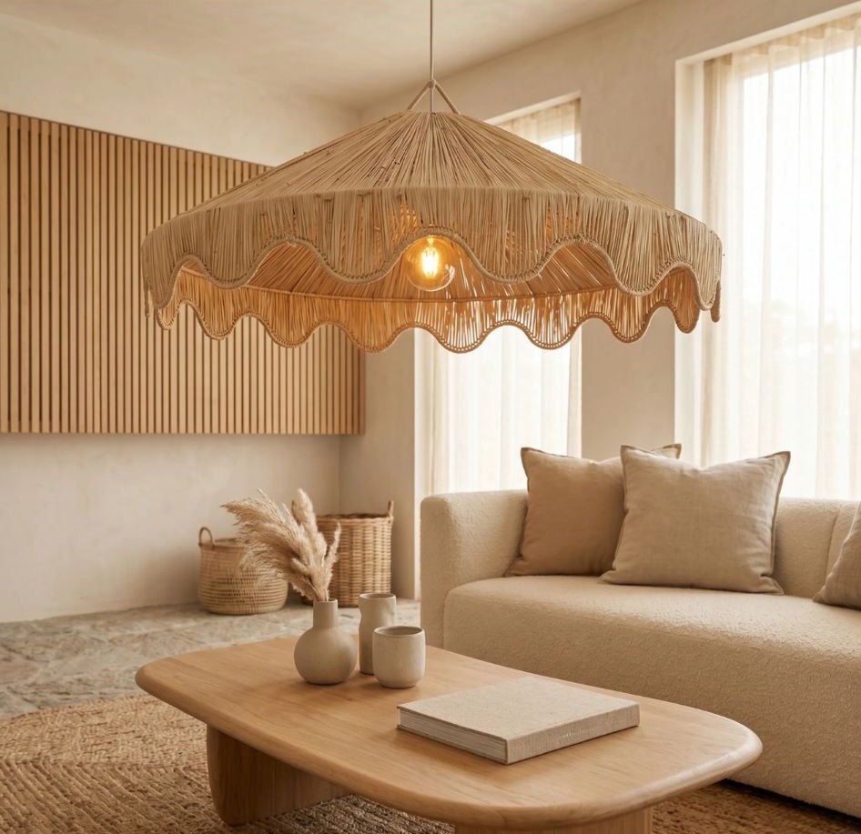 IMG-20260707-WA0051 Oversized Boho Natural Raphia Ceiling Lamp Shade Parasol Chandelier