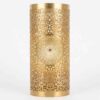Moroccan brass wall sconce with hand-pierced filigree arabesque pattern, gold finish, 28cm Moroccan brass wall sconce with hand-pierced filigree arabesque pattern, gold finish, 28cm