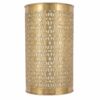 Moroccan filigree wall light in antique brass with all-over scrollwork arabesque pattern, 30cm