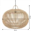 Rattan pendant light shade 40cm diameter and 40cm height – natural woven ceiling lamp with dimensions Rattan pendant light shade 40cm diameter and 40cm height – natural woven ceiling lamp with dimensions
