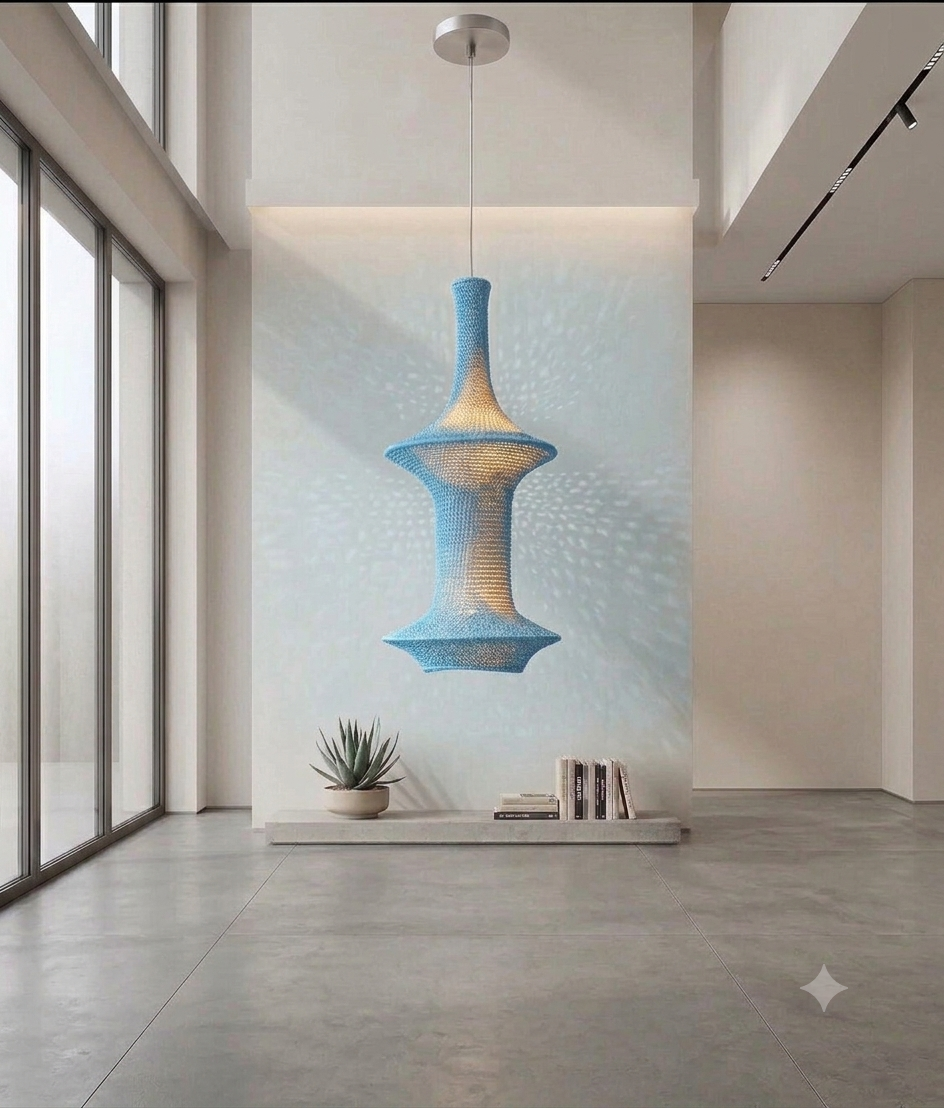 Joosh Blue Sky Handmade Chrochet Pendant Lamp.