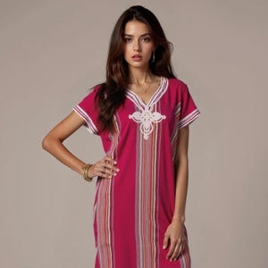 Robe marocaine pour femme – Marrakech Gandoura – Robe d'été légère et élégante – Robe de plage