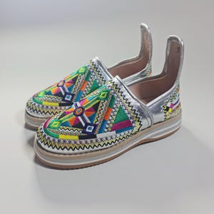 Handmade Moroccan Berber Sneakers - Colorful Embroidered Leather Shoes - Unique Amazigh Artisan Footwear - Boho Ethnic Mules - Handcrafted i