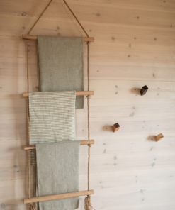 Rustic Wooden Bathroom Towel Ladder