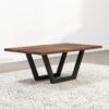 Made-to-measure live-edge walnut table with steel base