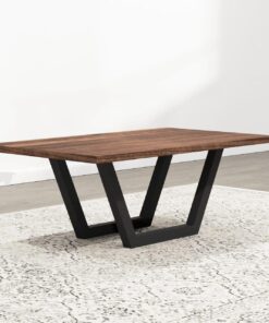 Made-to-measure live-edge walnut table with steel base