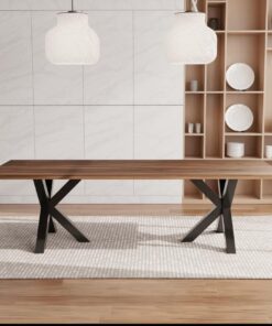 Made-to-measure walnut table in a dining room
