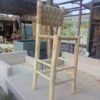 Moroccan eucalyptus bar stools with woven cord seat and back