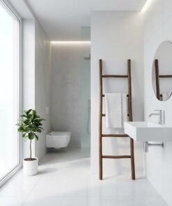 ustic Wooden Towel Rack, Freestanding Blanket Holder